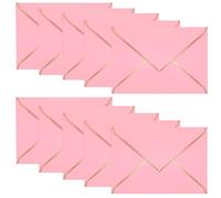 50 sobres de invitación A7, sobres con solapa en V de 5 x 7 pulgadas con borde dorado para bodas, tarjetas de regalo, invitaciones, graduación, baby showers, fiestas (rosa)