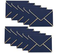 50 sobres de invitación A7, sobres de tarjetas de 5 x 7 pulgadas, sobres con solapa en V con borde dorado para tarjetas de regalo de boda, invitaciones, graduación, baby shower, fiestas (azul)