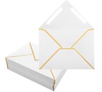 50 sobres de invitación rojos, 12 x 16,5 cm, con cierre autoadhesivo, 4 x 6 sobres para invitaciones para bodas, invitaciones, fotos, postales, tarjetas de felicitación. (5 x 7 blancas)