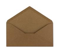 50 sobres de papel kraft marrón, 22 x 11 cm, 120 g/m², cierre húmedo, sin ventana, ideal para Navidad, tarjetas de felicitación, invitaciones Glüxx-Agent