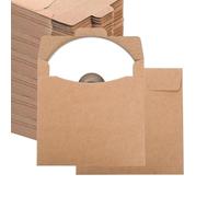 50 sobres de papel kraft marrón para CD, sobres de cartón para DVD, caja de almacenamiento de papel de CD, 5 x 5 pulgadas