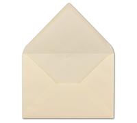 50 sobres DIN C5, color crema con estructura acanalada, 22,9 x 16,2 cm, 100 g/m², cierre en húmedo, sin ventana, ideales para Navidad, tarjetas de felicitación, invitaciones de su agente de Glüxxx