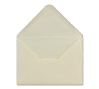 50 sobres, DIN C6, color crema, 11,4 x 16,2 cm, 100 g/m², adhesivo húmedo, sin ventana, para invitaciones de tu Glüxx-Agent