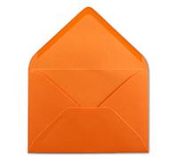 50 sobres DIN C6, color naranja, 11,4 x 16,2 cm, 120 g/m², adhesivo húmedo, sin ventana, para invitaciones de tu agente de Glüxx