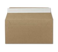 50 sobres DIN largo de papel kraft marrón - 11 x 22 cm - 120 g/m² adhesivo estándar sobres para bautizos y invitaciones de su Glüxx-Agent