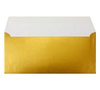 50 sobres DIN largo dorados - 11 x 22 cm - 90 g/m² cierre adhesivo - Sobres estándar para bautizos y invitaciones de su Glüxx-Agent