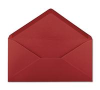 50 sobres DIN largos de color rojo oscuro, 22 x 11 cm, 120 g/m², cierre húmedo, sobres postales sin ventana, ideales para tarjetas de felicitación de Navidad, invitaciones de tu Glüxx-Agent