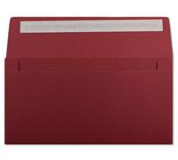 50 sobres, formato DL, 11 x 22 cm, 120 g/m², cierre autoadhesivo, color rojo oscuro, sobres estándar para bautizos y invitaciones de su Glüxx-Agent