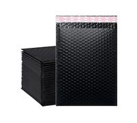 50 sobres impermeables de burbujas, bolsas postales autosellantes, sobres acolchados para tarjetas de correo, herramientas de maquillaje, suministros de negocios (negro, 15 x 20 x 4 cm)