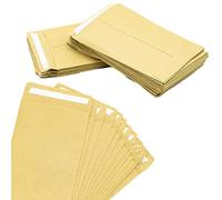 50 Sobres marrones pequeños, sobres de semillas autoadhesivos, sobres de papel Kraft para salarios, semillas, monedas, cuentas o sellos, 9 x 6 cm