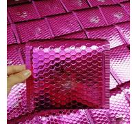 50 sobres publicitarios acolchados con logotipo personalizado con logotipo impreso, bolsa de envío para joyería, sobre postal para maquillaje, paquete de ropa, color rosa intenso, 20 x 25 cm