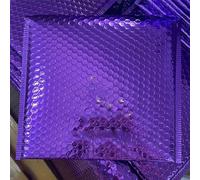 50 sobres publicitarios acolchados con logotipo personalizado con logotipo impreso, bolsa de envío para joyería, sobre postal para maquillaje, paquete de ropa, color morado, 25 x 30 cm