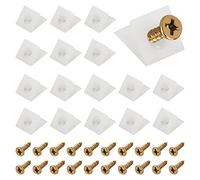 50 soportes de cajón, plástico blanco inferior de cajón de reparación de flacidez de reparación de cuñas de reparación con tornillos para muebles