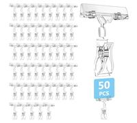 50 soportes para etiquetas de precio, clip para carteles, clip de exposición, soporte de plástico giratorio, para etiquetas de precios, soporte giratorio para señales, merchandise