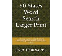 50 States Word Search Larger Print: Family Fun, Learning Activity, Word Search with 1000 words