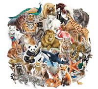 50 stickers transparentes de animales de para botellas de agua, laptops, patinetas, maletas, cascos, bicicletas, paquete de stickers estéticos, regalo de Navidad, regalo de