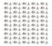 50 Stück 10mm Hexagonal Nieten und Stifte Metall Nietenschrauben Set für Lederarbeiten Bekleidung Dekoration Zinklegierung 50 Nieten 50 Schrauben (Plata)