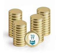 50 Tapas Metálicas Twist Off 77 mm Doradas - Tapas de Rosca de Repuesto para Tarros, Botes de Mermelada y Conservas | Cierre Hermético | Espirito Rebelde