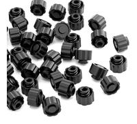 50 tapones para jeringas desechables, sin punta de aguja, tapa negra con recipiente transparente