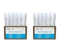 50 tarjeta de crédito de calor de la bobina 57 x 40 x 12 m térmicas -papel Rodillos de tarjetas estándar de la máquina CEE (Paquete de 2)