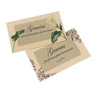 50 Tarjetas de agradecimiento boda Español, detalles de boda "Gracias", etiquetas carton kraft 17x9 cm