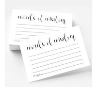 50 tarjetas de consejos de palabras de sabiduría, tarjetas de consejos en blanco, alternativa de libro de invitados para graduación, juegos de fiesta de despedida de soltera o baby shower,