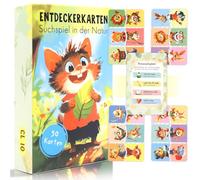 50 tarjetas de exploración para niños, tarjetas de exploración para exteriores, caza del tesoro y descubrir la naturaleza, emocionante juego de búsqueda, juego educativo y regalo para niñas y niños