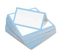 50 tarjetas de lugar azul cielo para mesa de 4 x 2 pulgadas, tarjetas de tienda en blanco