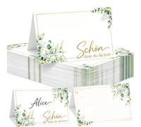 50 tarjetas de mesa de boda, tarjetas de lugar «Schön dass du da bist, Tischkarten Geburtstag, Namensschilder Hochzeit Tischdeko, Tischkärtchen mit Elegantes Design für Hochzeitss Geburtstag Taufe