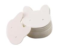 50 tarjetas de papel para pendientes de cabeza de animal, 3,5 x 3,5 cm, soporte para pendientes, accesorios de joyería hechos a mano, tarjeta de presentación de joyas, talla única, como se describe