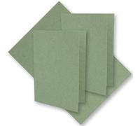50 tarjetas plegables de papel de estraza vintage verde de 105 x 148 mm - DIN A6 - Verde - Reciclaje - 220 g tarjetas plegables en blanco - UmWelt by GUSTAV NEUSER