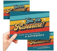 50 tarjetas postales grandes You Are Awesome - Tarjetas de agradecimiento para personal, equipo, estudiante, donante, maestro o empleado - reconocimiento y agradecimiento por marcar la diferencia