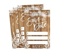 50 tarjetas rústicas para guardar la fecha para bodas, compromisos, aniversarios, baby showers, fiestas de cumpleaños, etc.
