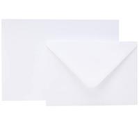 50 tarjetas y sobres, color blanco, 10,16 x 10,16 cm, Craft UK, cartón, Blanco, 35/50 mm