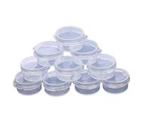 50 tarros de plástico para cosméticos, 0.18 oz, estuche transparente vacío con tapas a presión, mini caja de almacenamiento portátil, tarro de maquillaje, botella de muestra, recipiente para sel