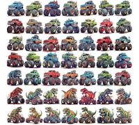 50 tatuajes temporales coloridos 3D Monster Truck Niños Niños Dinosaurio MonsterTruck Klebetattoos Tatuajes adhesivos para pegar al azar Falso Tatuaje Adhesivo Cuerpo Cara Fiesta Accesorios Accesorios