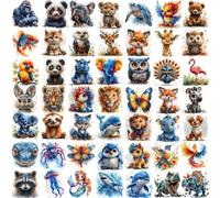 50 tatuajes temporales de acuarela multicolor con animales bonitos para niños, niñas, niños, tatuajes adhesivos para pegar al azar, pegatinas falsas para cuerpo, cara, festival, fiesta, regalo