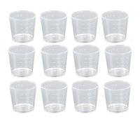 50 tazas medidoras de plástico de 20 ml, jarras medidoras transparentes reutilizables para mezclar resina, pintura, manchas epoxi