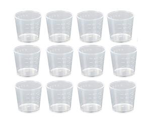 50 tazas medidoras de plástico de 20 ml, jarras medidoras transparentes reutilizables para mezclar resina, pintura, manchas epoxi