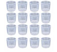 50 tazas medidoras de plástico de 30 ml, jarras medidoras transparentes reutilizables para mezclar resina, pintura, manchas epoxi
