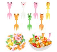50 tenedores de frutas de plástico, 5 tipología, mini tenedores de frutas para niños, caja bento, accesorios, tenedores de frutas, reutilizables, para fiambrera, fiesta, té de la tarde, fiesta de
