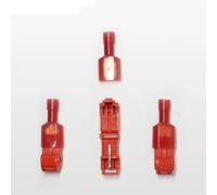 50 terminales de cable rojos de 0,3 mm a 1 mm, tipo T, empalme rápido, terminal de crimpado, conector de cableado, abrazadera de cable