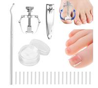 50 tiras alisadoras de uñas indoloras + corrector de uñas encarnadas, kit corrector de uñas encarnadas, levanta uñas, kit de herramientas para uñas fácil de usar
