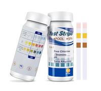 50 Tiras Reactivas Piscina,Tiras de Prueba 3 en 1,Tiras Reactivas Para Piscinas,Cloro Y pH,Tabletas de Agua,Tiras Medición de Calidad Del Agua,Probador Químico Preciso,Papel Prueba Dureza Del Agua