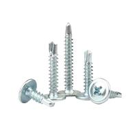50 tornillos autorroscantes de cabeza plana con arandela galvanizada azul M4.2 for sujetar a montantes metálicos.(38mm)