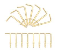 50 tornillos autorroscantes en forma de L for colgar marcos de fotos, tornillos metálicos(Gold2)