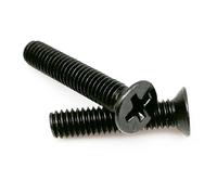 50 tornillos de acero al carbono negros con cabeza avellanada plana en cruz M1.2-M4 de 3-14 mm(6mm,M1.6)