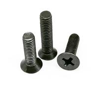 50 tornillos de cabeza avellanada plana de acero inoxidable 304, tamaño mini, negro, M1, M1.2, M1.4, M1.6, M2, M2.5, M3, M4.(Black carbon steel,8mm,M2.5)