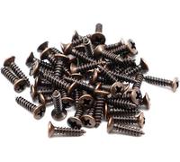 50 tornillos de cobre rojo de 3 mm duraderos para guitarra, protectores de púas, tornillos de montaje de placa de arañazos, tornillos de reparación de guitarra para Fender Guitarras Tele Gibson (cobre