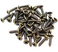 50 tornillos de cobre rojo de 3 mm duraderos para guitarra, protectores de púas, tornillos de montaje de placa de arañazos, tornillos de reparación de guitarra para Fender Guitarras Tele Gibson